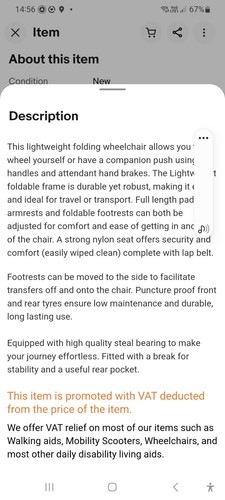 Rarely used wheel - chair, a