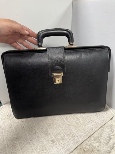 Vintage black leather slim - black,