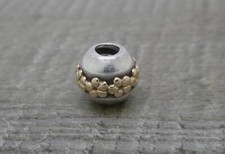 Authentic Pandora Saturn Flower Silver 14CT GOLD Charm 790179 Discontinued