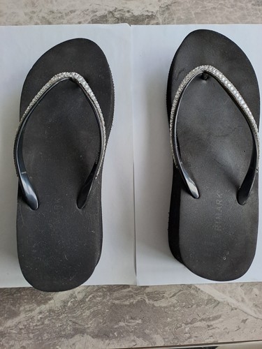 Black wedge flip - black, sandals