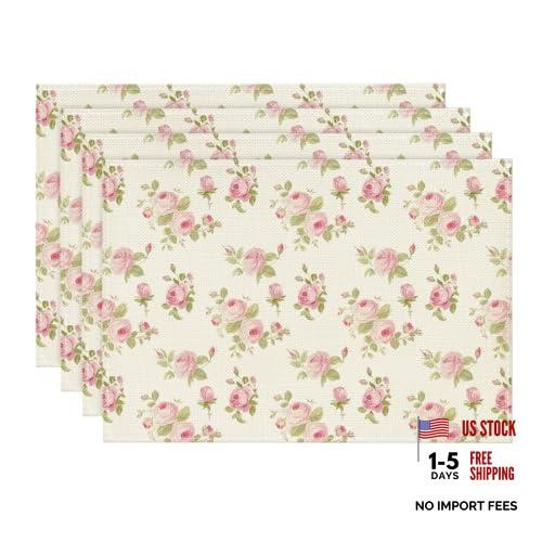 Set floral rose placemats - floral,