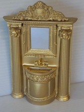 Dolls House Ornate Half Pedestal Sink / Mirror Tall   Panel