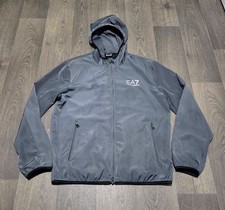 Emporio Armani EA7 ' Hooded Shimmer ' Jacket - Mens XXL - Dark Grey - New
