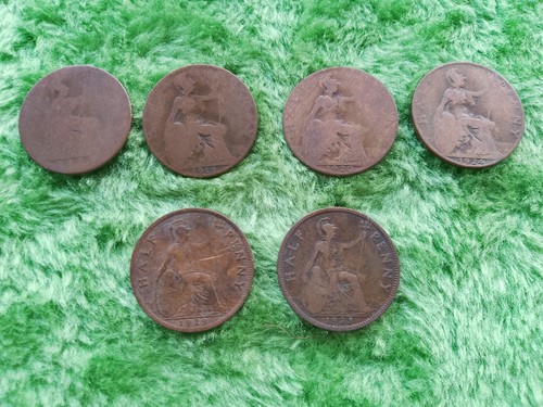 King george half pennies - king,