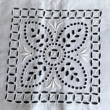Antique White Linen Embroidery