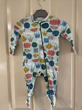 Kidly unisex Faces sleepsuit organic cotton zip fastening new 3-6 Mths Baby Grow