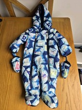 Ted Baker Boys Blue Penguin Snowsuit - Aged 0-3 Mths