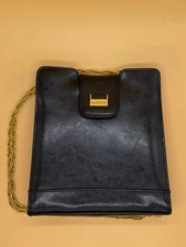 Vintage Clubhouse Designed by Jane Shilton Small Black & Gold Shoulder Handbag 