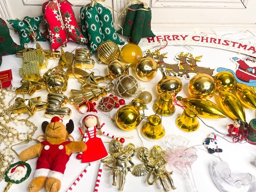 Vintage christmas tree baubles - vintage,