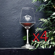 Ski boat wine glasses - glasses, x4