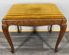 Footstool Vintage French Louis Style Oak Table Stool Upholstered Seat LOT 4422
