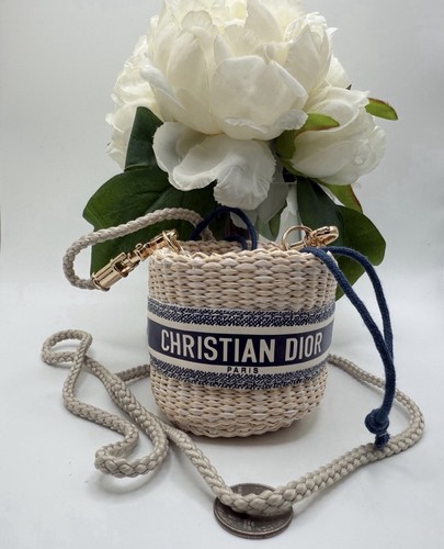 Christian dior straw - straw, pouch