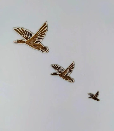 Engraved flying ducks wall - engraved,