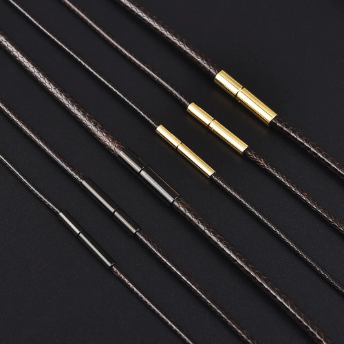 Leather cord necklace chain - leather,