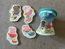 Peppa Pig set of four shaped Bath Puzzles in zip bag Jumbo George Danny Dog