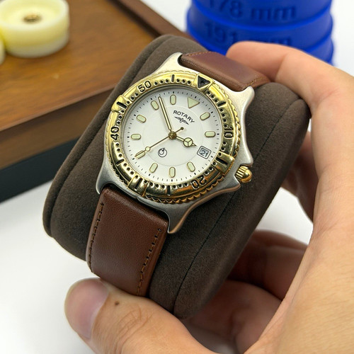 Rotary quartz 36mm white - quartz, dial