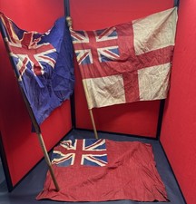 3x VINTAGE OLD FLAG NAVAL