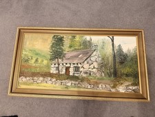 Vintage Oil Painting Cottage
