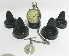 job lot of 5 x Minis  X Large BLACK Ceramic Pocket watch stands, watch display