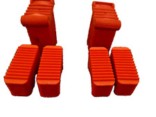 1 Pack of 6 Red Rubber Ladder Feet (2 Larger - 4 Smaller)
