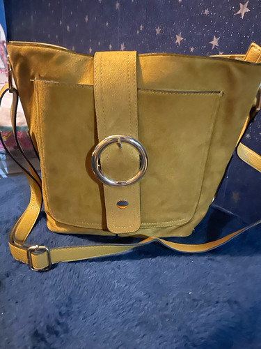 Mustard leather suede - mustard,