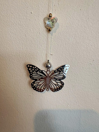 Silver clear metal glass - &,