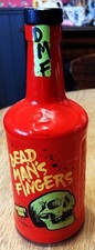 RARE DEAD MAN'S FINGERS EMPTY 700ML RED CHERRY RUM BOTTLE WITH SKULL LOGO