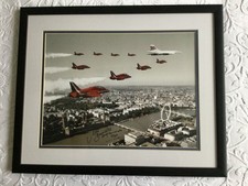 Collectable Framed Concorde Flying Over London with The Red Arrows Signed Photo 
