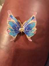 Small Enamel Butterfly Trinket Box.Ideal Christmas Gift Stocking Filler Free P&P