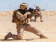War Military Army Soldier Gun Rifle Marine Shoot Sand Poster Print Bb3409A