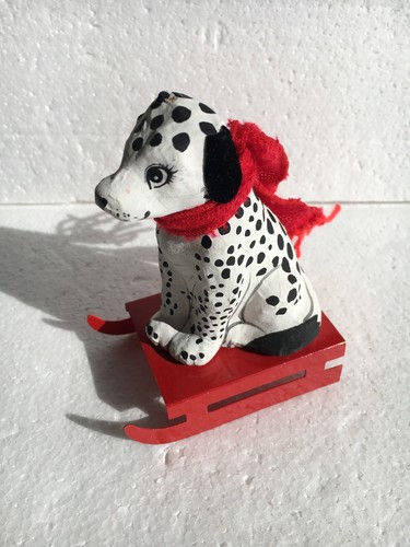 Vtg dalmatian dog sled - dalmatian, on