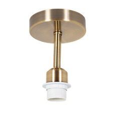 Brushed Antique Brass Ceiling Light Fitting for Industrial Style Light Bulbs ...