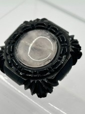 Vintage Brooch Black Quartz