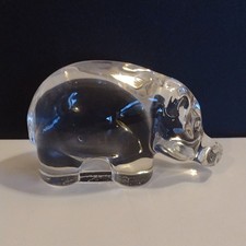 VILLEROY & BOCH Solid Lead Crystal Glass Hippopotamus Hippo Figurine Paperweight