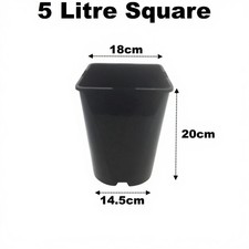 5 Litre Square Plant Pots 18cm