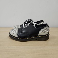 Dr Martens 1461 Baxter Black White Leather Oxford Studded Punk Shoes Size Uk 5