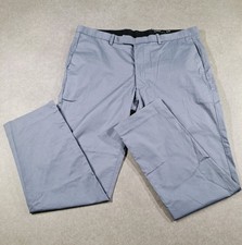 M&S Autograph Mens Slim Fit Cotton Stretch Chinos W38 L29.5 Steel Blue Tapered