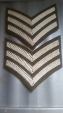 2 x British Army Military Rank Sergeant Sew on Badges Cotton Cloth Jacket