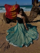 Blue Ocean Shimmer Ombré Style Lehenga Skirt Asianwear