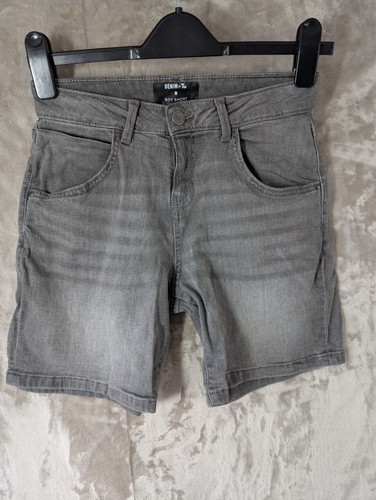 Womens grey denim shorts - grey, uk