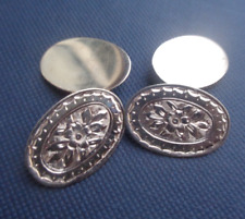 Gold Cufflinks Art Nouveau Floral Style 9ct Gold + box hallmark 1932 Birmingham