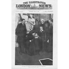 Funeral of William Gladstone; Mrs Gladstone Kissing Dorothy Drew Old Print 1898