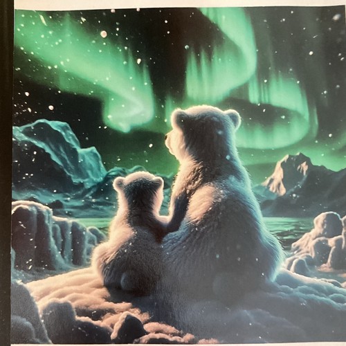Wooden polar bear - , large
