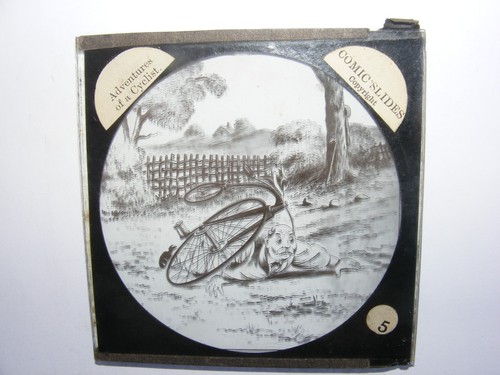 Antique magic lantern glass - lantern,