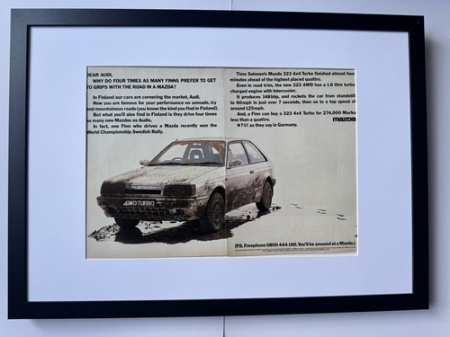 Framed vintage mazda 323 - vintage, turbo