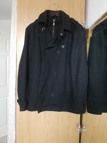 Black pea coat jacket fly53 - coat/jacket,