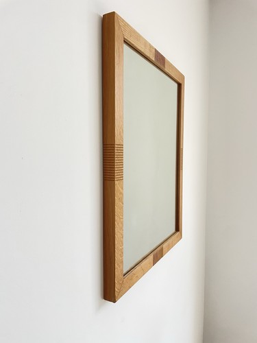 Oak frame wall mirror - oak,