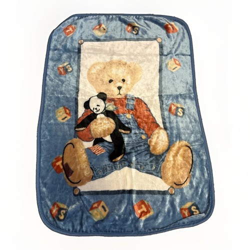 Vintage blue jean teddy bear - vintage,