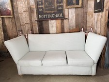 Antique Edwardian Upholstered Knowle Three Seater Sofa Chaise, c1920