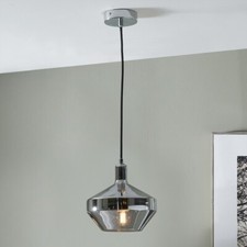 Grey Glass Dome Pendant Light